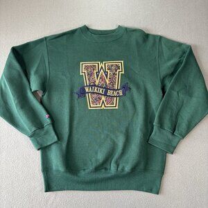 Vintage Jansport Sweatshirt Adult M Green USA Made Crewneck Wisconsin 1990s Y2K